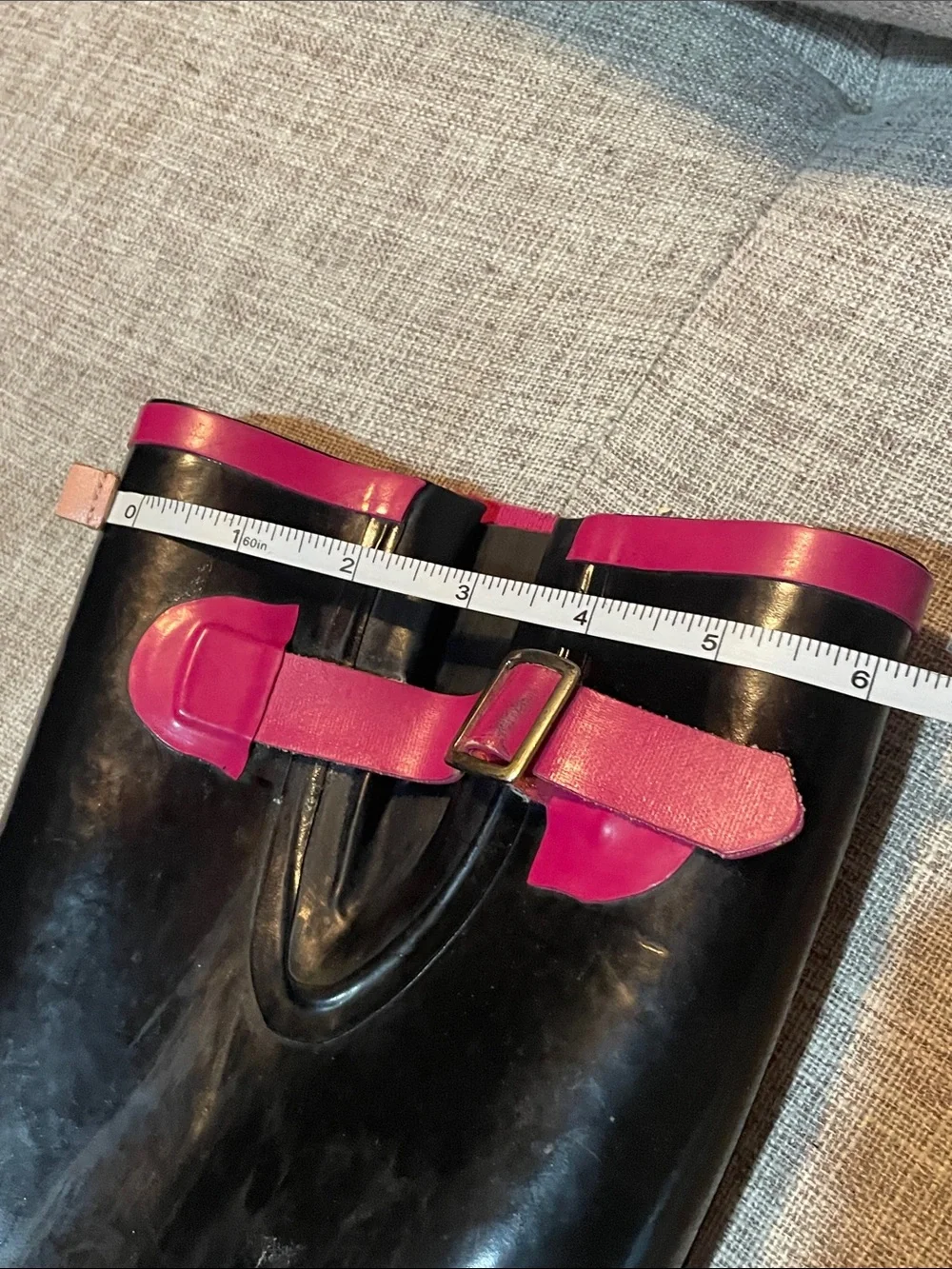 Nine West Black & Pink Rain Boots Size 7